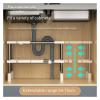 1PCS Stainless Steel Expandable Kitchen Sink Storage Rack - Multi-layer Multifunctional Organizer for Cabinets(Bilayer) view 3