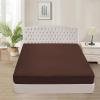 1000 TC Super Soft 1-Piece Fitted Bottom Sheet Only Grand King (80" x 98") Comfy & Breathable Peruvian Pima Cotton Fits Fully Elastic 14-18" Deep Pocket (Grand King, Solid, Chocolate) view 1