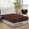 1000 TC Super Soft 1-Piece Fitted Bottom Sheet Only Grand King (80" x 98") Comfy & Breathable Peruvian Pima Cotton Fits Fully Elastic 14-18" Deep Pocket (Grand King, Solid, Chocolate) view 2