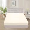 1000 TC Super Soft 1-Piece Fitted Bottom Sheet Only Emperor (84" x 84") Comfy & Breathable Peruvian Pima Cotton Fits Fully Elastic 7-9" Deep Pocket (Emperor, Solid, Ivory) view 1