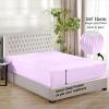 1000 TC Super Soft 1-Piece Fitted Bottom Sheet Only Emperor (84" x 84") Comfy & Breathable Peruvian Pima Cotton Fits Fully Elastic 14-18" Deep Pocket (Emperor, Solid, Lilac) view 2