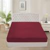 1000 TC Super Soft 1-Piece Fitted Bottom Sheet Only Twin-XL (39" x 80") Comfy & Breathable Peruvian Pima Cotton Fits Fully Elastic 10-12" Deep Pocket (Twin-XL, Stripe, Burgundy) view 1