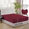 1000 TC Super Soft 1-Piece Fitted Bottom Sheet Only Twin-XL (39" x 80") Comfy & Breathable Peruvian Pima Cotton Fits Fully Elastic 10-12" Deep Pocket (Twin-XL, Stripe, Burgundy) view 2