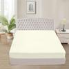 1000 TC Super Soft 1-Piece Fitted Bottom Sheet Only Emperor (84" x 84") Comfy & Breathable Peruvian Pima Cotton Fits Fully Elastic 25-30" Deep Pocket (Emperor, Stripe, Ivory) view 1