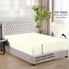1000 TC Super Soft 1-Piece Fitted Bottom Sheet Only Emperor (84" x 84") Comfy & Breathable Peruvian Pima Cotton Fits Fully Elastic 25-30" Deep Pocket (Emperor, Stripe, Ivory) view 2