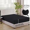 1000 TC Super Soft 1-Piece Fitted Bottom Sheet Only Full (54" x 75") Comfy & Breathable Peruvian Pima Cotton Fits Fully Elastic 10-12" Deep Pocket (Full, Stripe, Black) view 2
