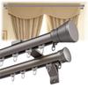 Aluminium Curtain Track Heavy Duty Curtain Rail with Silent Roller Double Curtain Rod for Window Bedroom Living Room 1-6m(Gray,1.4m) view 1