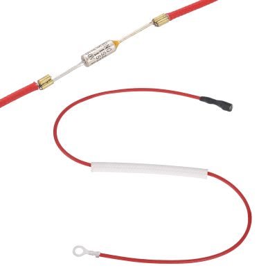 MECCANIXITY Universal Rice Cooker Temperature Fuse, 152C 10A 250V Metal Thermal Fuse with Terminal and Ring Terminal Fiberglass Sleeving for Electric Pressure Cooker Repair Part