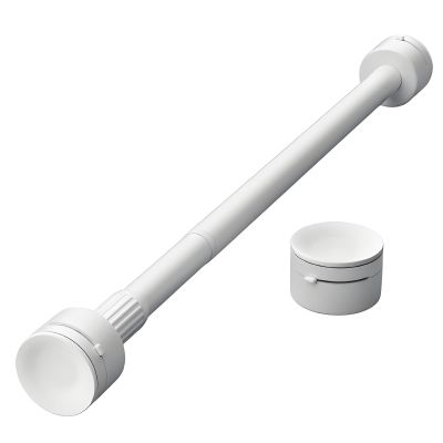 30-76 Inch Tension Curtain Rod No Drill Spring Loaded Curtain Rods Adjustable Spring Shower Rod for Window Bathroom Doorway Closet, Black(White,7.5FT)