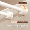 30-76 Inch Tension Curtain Rod No Drill Spring Loaded Curtain Rods Adjustable Spring Shower Rod for Window Bathroom Doorway Closet, Black(White,7.5FT) view 2