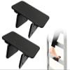 2 Pack Upgraded Adjustable Heavy-Duty Bed Ladder Foot Support Non-Slip Rubber Ladder Step Pads, Rust-Proof, Fits Square Ladder Legs up to 2" view 1