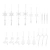 18 Pcs Christmas Tree Decorations Hanging Acrylic Snowflake Ornaments for Home and Festival Snowflake Icicle Ornament for Party Decorations view 1
