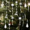 18 Pcs Christmas Tree Decorations Hanging Acrylic Snowflake Ornaments for Home and Festival Snowflake Icicle Ornament for Party Decorations view 3