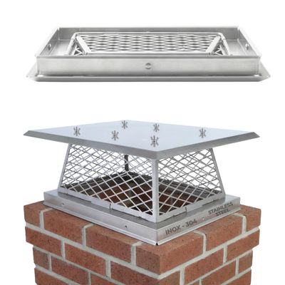 12"x16" Chimney Cap/Cover - Single Flue Bolt-On Chimney Cap, Rust-Free Stainless Steel, Easy and Fast Assembled Durable Chimney Cover for Outdoor Protection (Fits 12x16, 12x15, 11x16, 11x15 Flues)