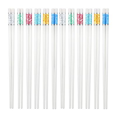 Bamboo chopsticks, 10 pairs of fiberglass set, suitable for Asian cuisine -9.5 inches