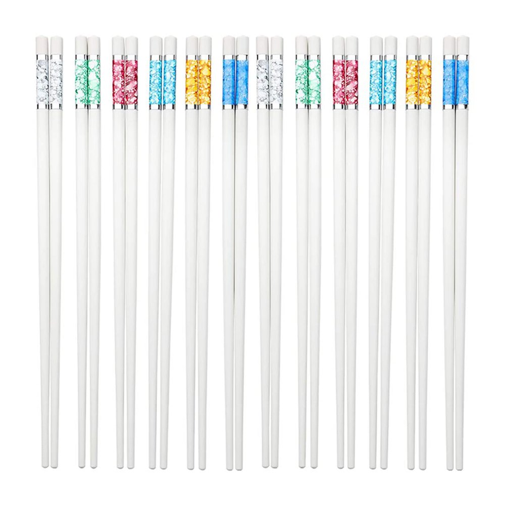Bamboo chopsticks, 10 pairs of fiberglass set, suitable for Asian cuisine -9.5 inches