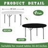 4 Pack Round Fitted Tablecloth for 60 Inches Tables Elastic Waterproof Stretch Washable Folding Picnic Patio Table Cover Indoor Outdoor Spandex Table Cloth for Wedding Dining Banquet Parties (Black) view 2