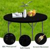 4 Pack Round Fitted Tablecloth for 60 Inches Tables Elastic Waterproof Stretch Washable Folding Picnic Patio Table Cover Indoor Outdoor Spandex Table Cloth for Wedding Dining Banquet Parties (Black) view 3