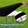 4 Pack Round Fitted Tablecloth for 60 Inches Tables Elastic Waterproof Stretch Washable Folding Picnic Patio Table Cover Indoor Outdoor Spandex Table Cloth for Wedding Dining Banquet Parties (Black) view 4
