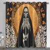 DEOUFIA Iconic Skull Blackout Curtain, Grim Reaper Skeleton Window Curtain, Dark Aesthetics 2 Panels Panels Grommet Light Filtering Window Curtains, 42 x 63 Inch, 2 Panels view 1