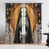 DEOUFIA Iconic Skull Blackout Curtain, Grim Reaper Skeleton Window Curtain, Dark Aesthetics 2 Panels Panels Grommet Light Filtering Window Curtains, 42 x 63 Inch, 2 Panels view 2