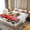 Sheet Set Twin Red Christmas Retro Truck Gift Boxes Luxury Soft Brushed Microfiber Fitted Sheet 3-Piece Set Deep Pocket, Wrinkle-Resistant, Hypoallergenic Bedding for Queen/King Beds view 4