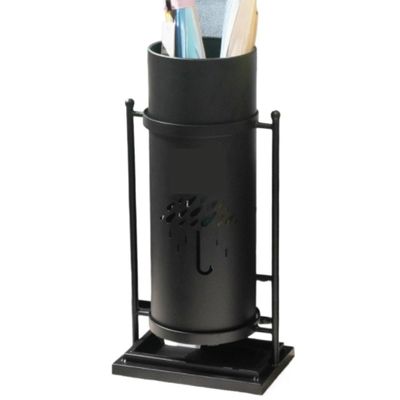 Umbrella Holder Round Umbrella Bucket Simple Umbrella Storage Bucket Hotel Shopping Mall Entrance Umbrella Stand Umbrella Stand(Black)