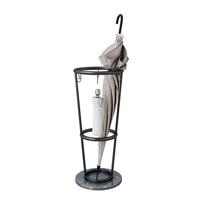 Umbrella Holder Wrought Iron Umbrella Stand Nordic Marble Base Storage Rack Umbrella Holder Hotel Villa Lobby Umbrella Storage Bucket Umbrella Stand(B-Black)
