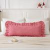 14x36 inches Red/White Plaid Ruffle Lumbar Gingham Pillow Sham 1 Piece, Pure Cotton Decor Pillowcase Farmhouse Pillow Cover for Bedding Couch view 2