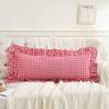 14x36 inches Red/White Plaid Ruffle Lumbar Gingham Pillow Sham 1 Piece, Pure Cotton Decor Pillowcase Farmhouse Pillow Cover for Bedding Couch view 4