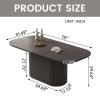 70" Oval Dining Table for 2-6 Person, Modern Black Kitchen Table, Luxury Rectangular Dinner Table, Dining Table for Kitchen, Living Room view 2