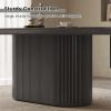 70" Oval Dining Table for 2-6 Person, Modern Black Kitchen Table, Luxury Rectangular Dinner Table, Dining Table for Kitchen, Living Room view 4
