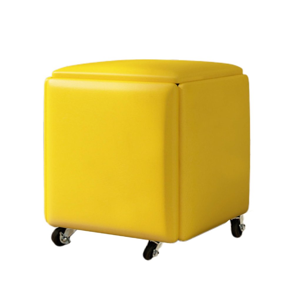 5 in 1 Nesting Ottoman Cube Chair,Stackable Sofa Chair Nesting Stools,Seating Small Spaces Bedroom Living (35x35x35cm)(Color 1,45x45cm)