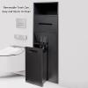 304 Stainless Steel Bathroom Niche, Hidden Trash Can Cabinet, Embedded Toilet Roll Holder, Toilet Brush Storage Rack for Bedroom Office Kitchen view 4
