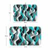 Absorbent Dish Drying Mat for Kitchen Counter,Distortion Blue Stripes Microfiber Quick Dry Pad Dishes Drainer Rack Mats for Under Sink Utensils 18x24in,2 Pack,Abstract Geometric Art view 3