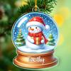 2026 Snowman Keepsake Ornament, Personalized Name Snowman Shaped Christmas Ornament, Animal Snow Globe Xmas Tree Keepsake, Customized Holiday Animal Acrylic Ornament, Custom Snowmans Xmas Tree Decor view 1