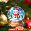 2026 Snowman Keepsake Ornament, Personalized Name Snowman Shaped Christmas Ornament, Animal Snow Globe Xmas Tree Keepsake, Customized Holiday Animal Acrylic Ornament, Custom Snowmans Xmas Tree Decor view 2