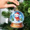 2026 Snowman Keepsake Ornament, Personalized Name Snowman Shaped Christmas Ornament, Animal Snow Globe Xmas Tree Keepsake, Customized Holiday Animal Acrylic Ornament, Custom Snowmans Xmas Tree Decor view 3