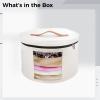Kronabelle Round Felt Storage Box for Baseball Caps, Cap Organizer with Handle, Zipper Closure, Clear Window, Space-Saving Design for Women, Ideal for Portable Use, White view 4