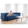 Asmeten 89" Wide Art Deco Velvet Sofa - 3-Seater, Tufted Low Back, Easy-Assemble Couch for Living Room (Blue + Velvet + 3 Seat + Square Arms) view 2