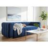 Asmeten 89" Wide Art Deco Velvet Sofa - 3-Seater, Tufted Low Back, Easy-Assemble Couch for Living Room (Blue + Velvet + 3 Seat + Square Arms) view 4