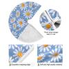 Blue Daisies Decorative Christmas Tree Skirt Round mini Christmas Tree Skirt Knitted for Farmhouse Farmhouse Farmhouse 48 inch Diameter decoraciones view 2
