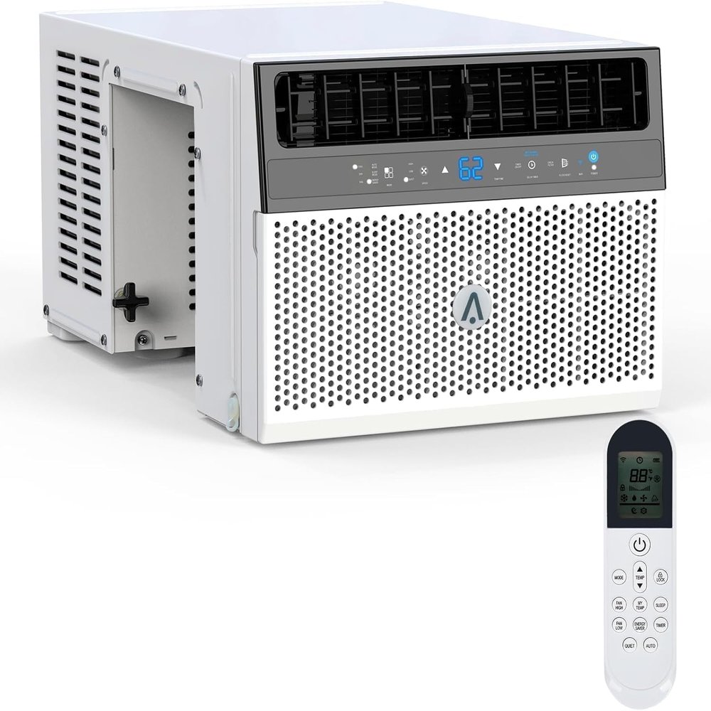 6,000 BTU Window Air Conditioner - Air Conditioner Window Unit with Remote,U-Shaped Mini Air Conditioner,3 in 1,115V & 40dB,WiFi-Enabled,for Bedroom,Office,Home,White
