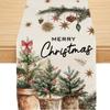 Christmas Table Runner, Xmas Trees Merry Christmas Runner for Table Holly Pine Cone Seasonal Winter New Year Holiday Home Party Decor Festival Decorations 13x72 Inch view 1