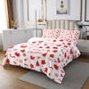 Merry Christmas Kids Bedspread Twin Size,Gingerbread Man Xmas Tree Plant Coverlet Set,Girls Boys Room Decor,Snowflake Winter Holiday Quilted Coverlet,White Red Bedding Quilt,1 Pillowcase view 3