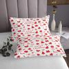 Merry Christmas Kids Bedspread Twin Size,Gingerbread Man Xmas Tree Plant Coverlet Set,Girls Boys Room Decor,Snowflake Winter Holiday Quilted Coverlet,White Red Bedding Quilt,1 Pillowcase view 4