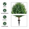 25Inch Artificial Cedar Topiary Ball Trees Set of 4 - UV Resistant Faux Shrub Bushes with Ground Spike, Indoor/Outdoor Artificial Plants for Front Porch, Garden, Patio & Planters view 2