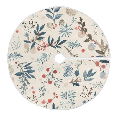 Merry Christmas Elements Decorative Tree Skirt Christmas Decorations Round Small Christmas Tree Skirt Cover for Slim Trees Slim Trees Slim Trees 4ft Christmas Christma