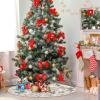 Merry Christmas Elements Decorative Tree Skirt Christmas Decorations Round Small Christmas Tree Skirt Cover for Slim Trees Slim Trees Slim Trees 4ft Christmas Christma view 4