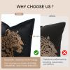 AIBU HOME Velvet Throw Pillow Covers 18x18'', New Upgrade Brown Cheetah Leopard Embroidered Pillows Cover, Decorative Pillow Cushion Cover for Sofa Bed Bedroom Living Room view 4